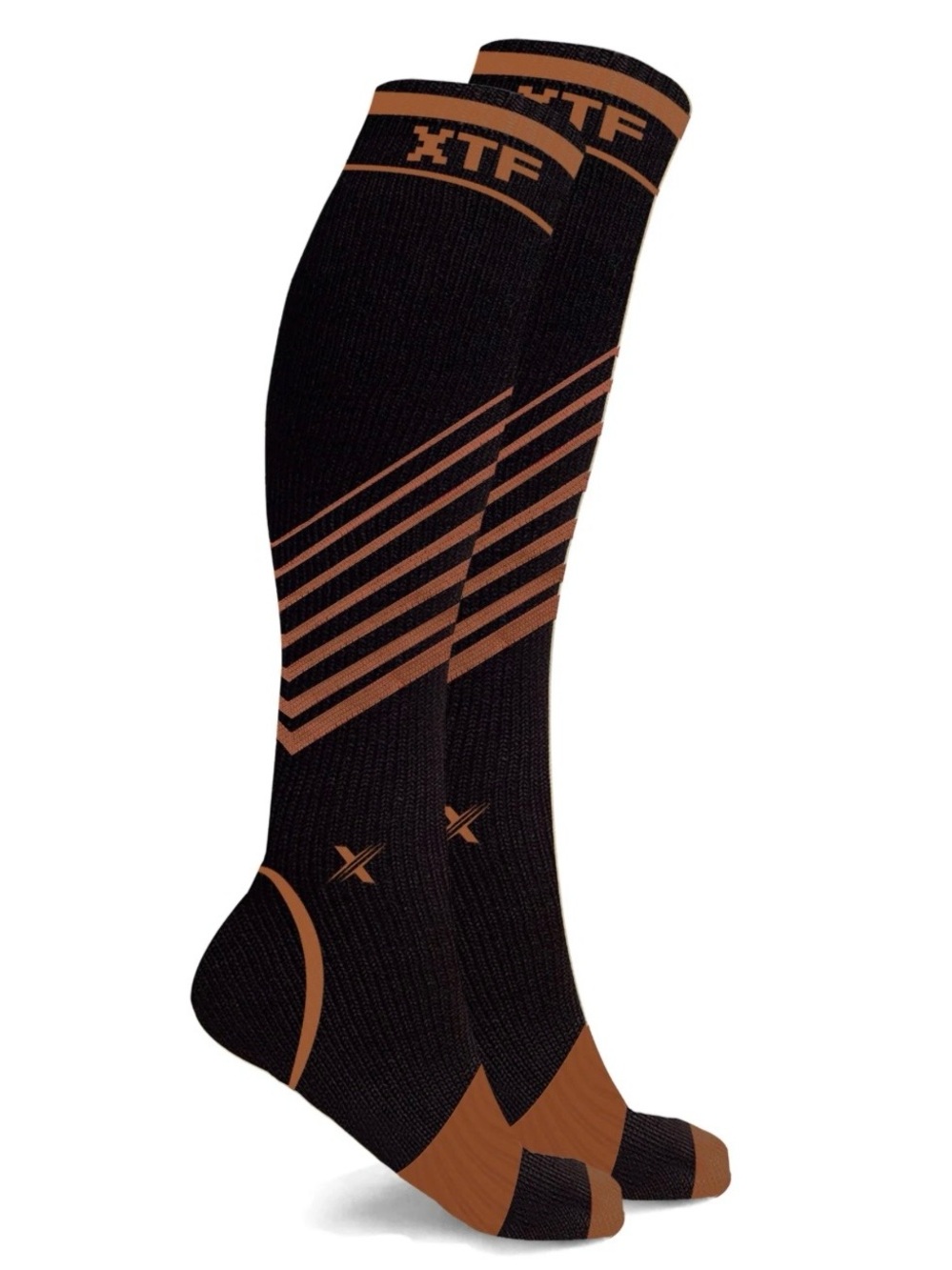 Copper Infused Striped Knee-High Socks